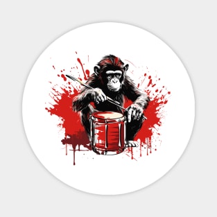 Monkey Playing Drums Magnet